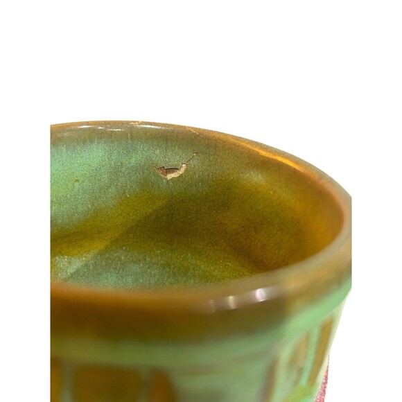 Frankoma Pottery Prairie Green Wagon Wheel Tea Cup Saucer Set of 3 94C 94E READ - Picture 4 of 9